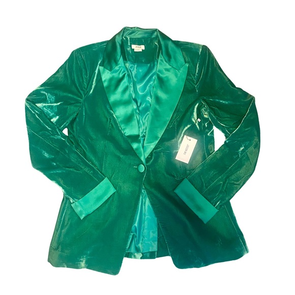 L 🔖 JASON WU Green Velvet Tuxedo Jacket - Picture 3 of 13